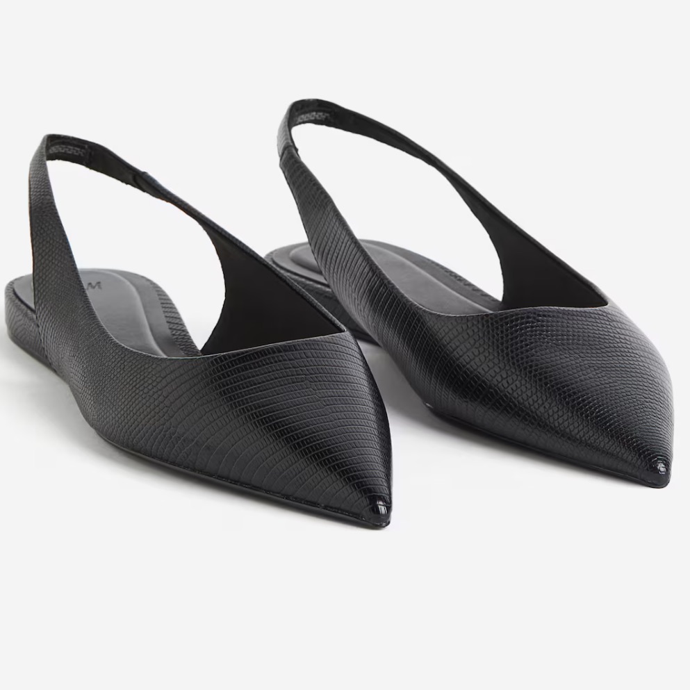 H&M Black Slingback Flats, 6